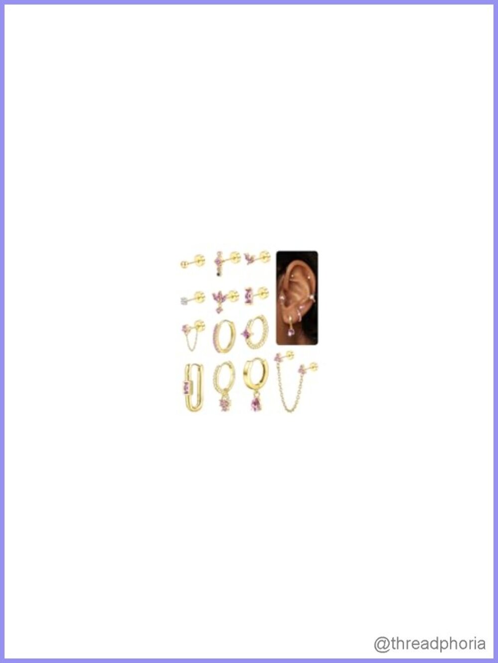 14K Gold Plated Surgical Steel Stud Earrings Set Screw Flat Back Hypoallergenic